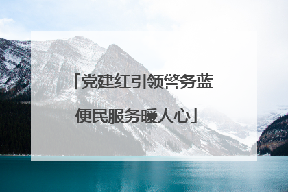 党建红引领警务蓝 便民服务暖人心