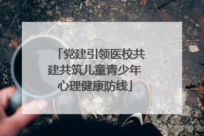 党建引领医校共建共筑儿童青少年心理健康防线