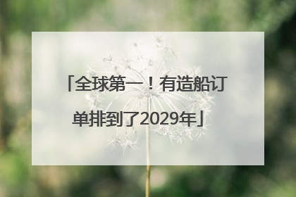 全球第一！有造船订单排到了2029年