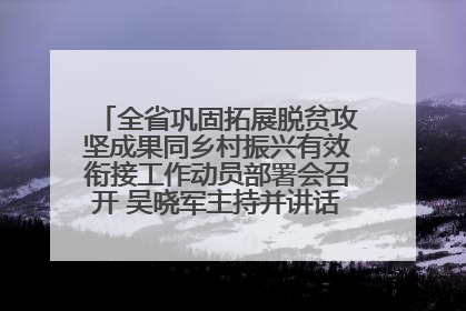全省巩固拓展脱贫攻坚成果同乡村振兴有效衔接工作动员部署会召开 吴晓军主持并讲话 罗东川作安排部署