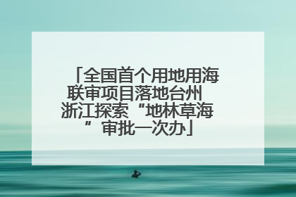 全国首个用地用海联审项目落地台州 浙江探索“地林草海”审批一次办