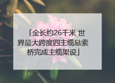 全长约26千米 世界最大跨度四主缆悬索桥完成主缆架设