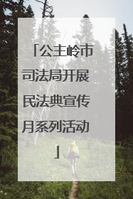 公主岭市司法局开展民法典宣传月系列活动