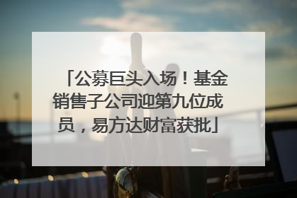 公募巨头入场！基金销售子公司迎第九位成员，易方达财富获批