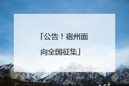 公告！宿州面向全国征集