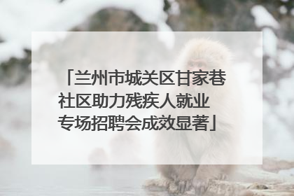 兰州市城关区甘家巷社区助力残疾人就业 专场招聘会成效显著