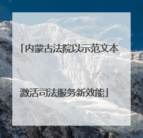 内蒙古法院以示范文本激活司法服务新效能