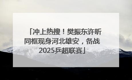 冲上热搜！樊振东许昕同框现身河北雄安，备战2025乒超联赛