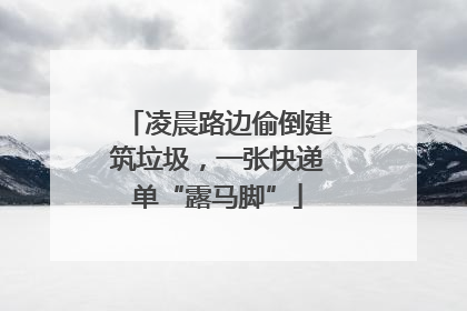 凌晨路边偷倒建筑垃圾，一张快递单“露马脚”
