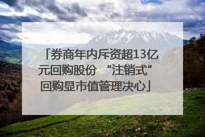 券商年内斥资超13亿元回购股份 “注销式”回购显市值管理决心