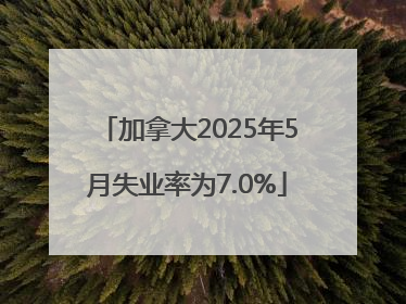 加拿大2025年5月失业率为7.0%