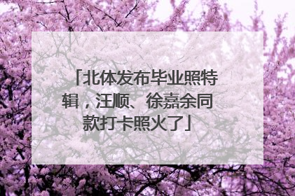 北体发布毕业照特辑，汪顺、徐嘉余同款打卡照火了