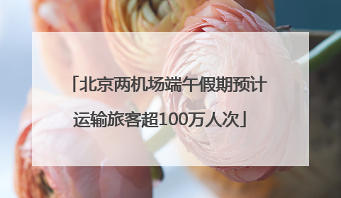 北京两机场端午假期预计运输旅客超100万人次