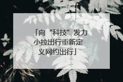 向“科技”发力 小拉出行重新定义网约出行