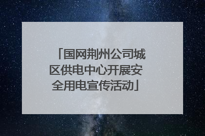 国网荆州公司城区供电中心开展安全用电宣传活动