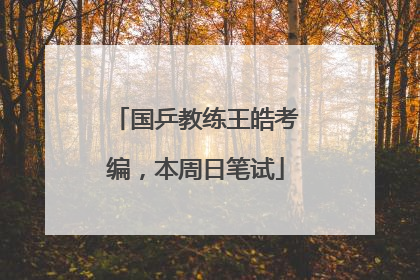 国乒教练王皓考编，本周日笔试