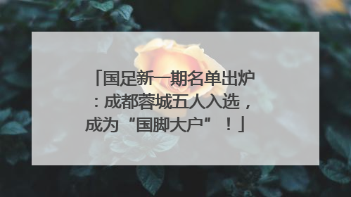 国足新一期名单出炉：成都蓉城五人入选，成为“国脚大户”！