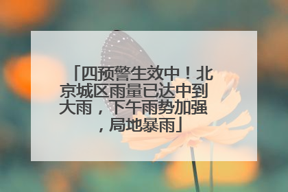 四预警生效中！北京城区雨量已达中到大雨，下午雨势加强，局地暴雨