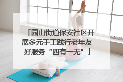 园山街道保安社区开展多元手工践行老年友好服务“四有一无”