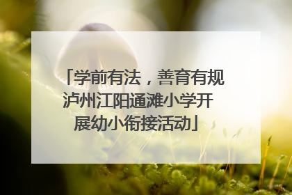 学前有法，善育有规 泸州江阳通滩小学开展幼小衔接活动