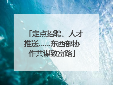定点招聘、人才推送……东西部协作共谋致富路