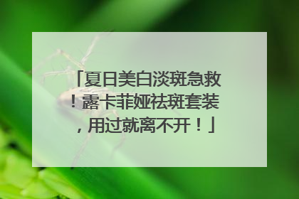 夏日美白淡斑急救！露卡菲娅祛斑套装，用过就离不开！