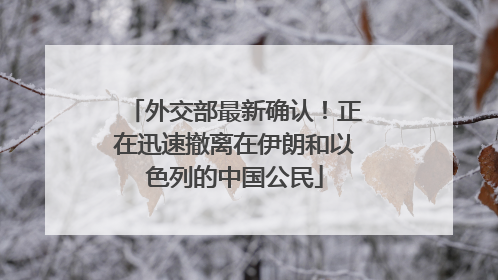 外交部最新确认！正在迅速撤离在伊朗和以色列的中国公民
