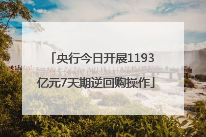 央行今日开展1193亿元7天期逆回购操作