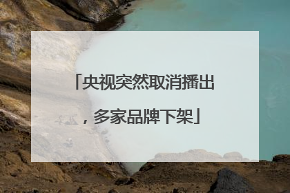 央视突然取消播出，多家品牌下架