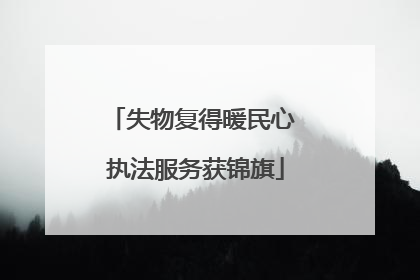 失物复得暖民心 执法服务获锦旗