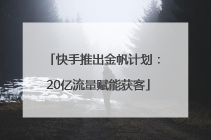 快手推出金帆计划：20亿流量赋能获客