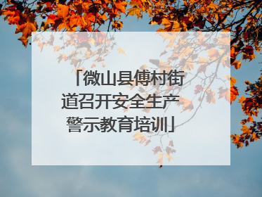 微山县傅村街道召开安全生产警示教育培训