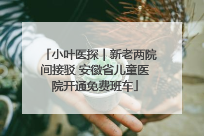 小叶医探｜新老两院间接驳 安徽省儿童医院开通免费班车