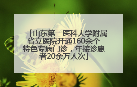 山东第一医科大学附属省立医院开通160余个特色专病门诊，年接诊患者20余万人次