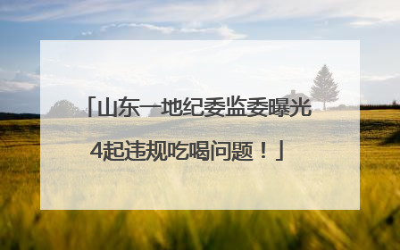 山东一地纪委监委曝光4起违规吃喝问题！