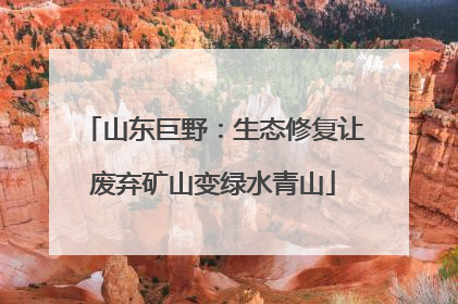 山东巨野：生态修复让废弃矿山变绿水青山