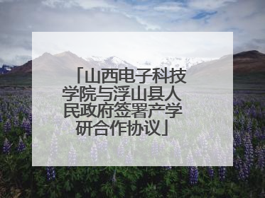 山西电子科技学院与浮山县人民政府签署产学研合作协议
