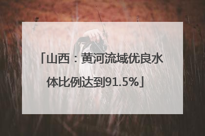 山西：黄河流域优良水体比例达到91.5%