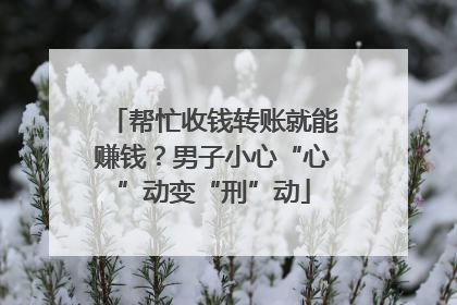 帮忙收钱转账就能赚钱？男子小心“心”动变“刑”动
