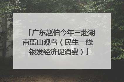 广东赵伯今年三赴湖南蓝山观鸟（民生一线·银发经济促消费）