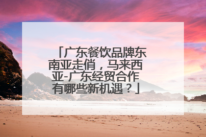 广东餐饮品牌东南亚走俏，马来西亚-广东经贸合作有哪些新机遇？