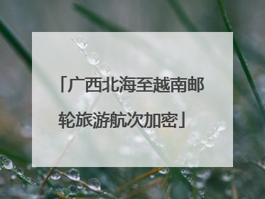 广西北海至越南邮轮旅游航次加密
