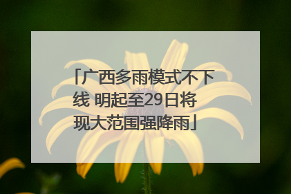 广西多雨模式不下线 明起至29日将现大范围强降雨