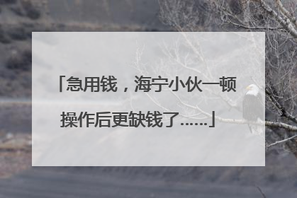 急用钱，海宁小伙一顿操作后更缺钱了……