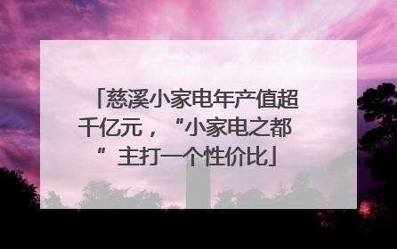 慈溪小家电年产值超千亿元，“小家电之都”主打一个性价比