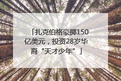 扎克伯格豪掷150亿美元，投资28岁华裔“天才少年”