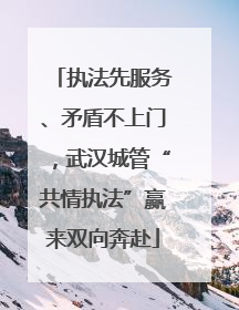 执法先服务、矛盾不上门，武汉城管“共情执法”赢来双向奔赴