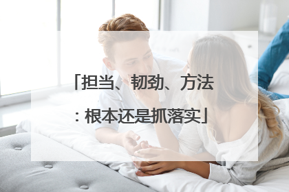 担当、韧劲、方法：根本还是抓落实
