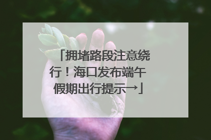 拥堵路段注意绕行！海口发布端午假期出行提示→