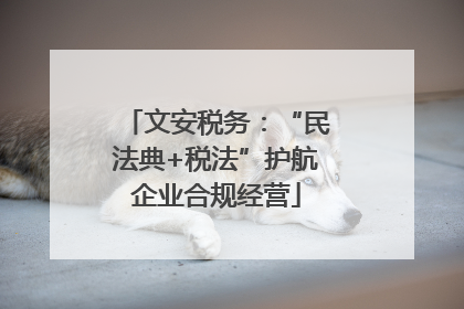文安税务：“民法典+税法”护航企业合规经营